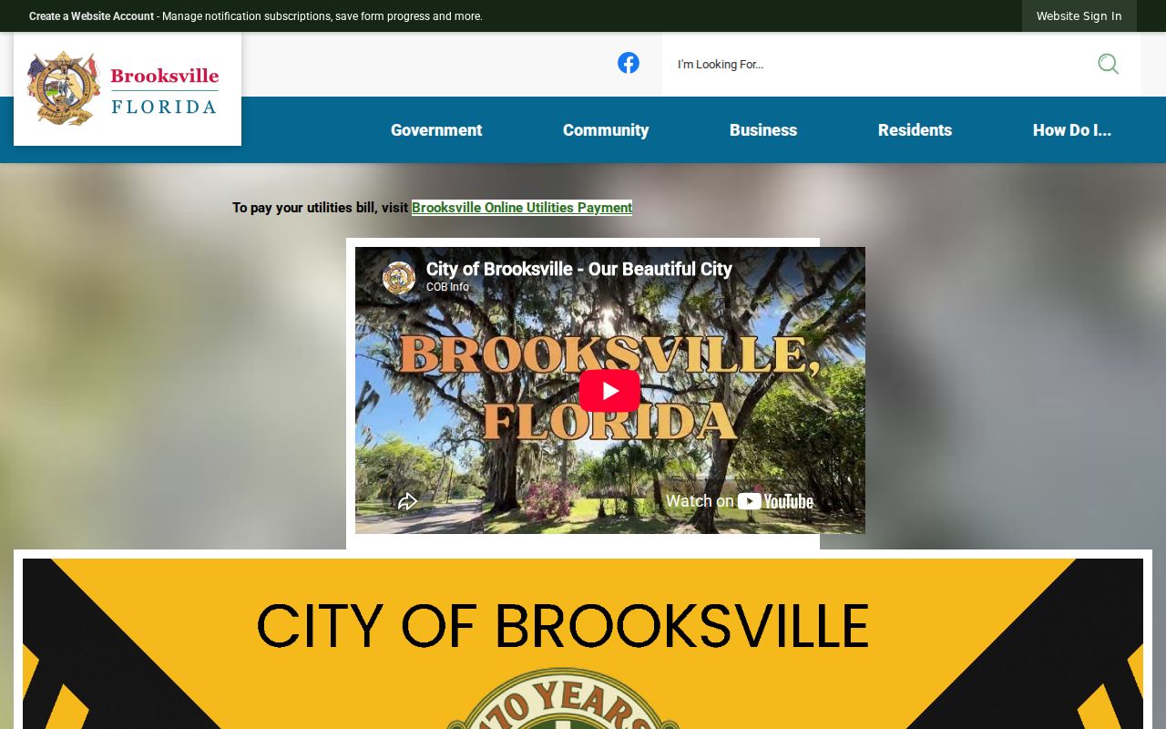 Brooksville City Hall official website image