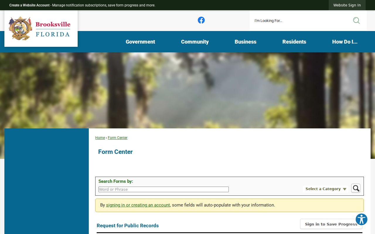 Brooksville online public records request entry form