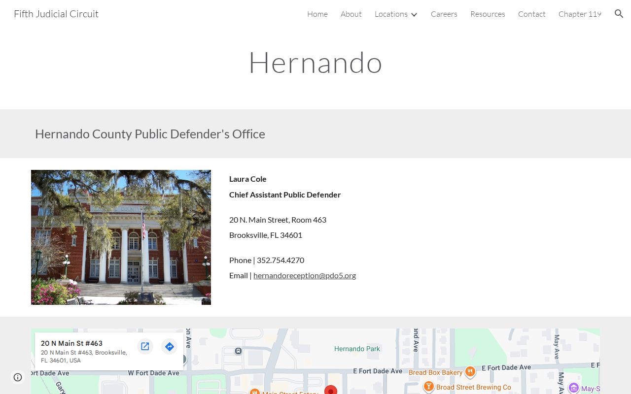 Hernando County court case Public Defender office details